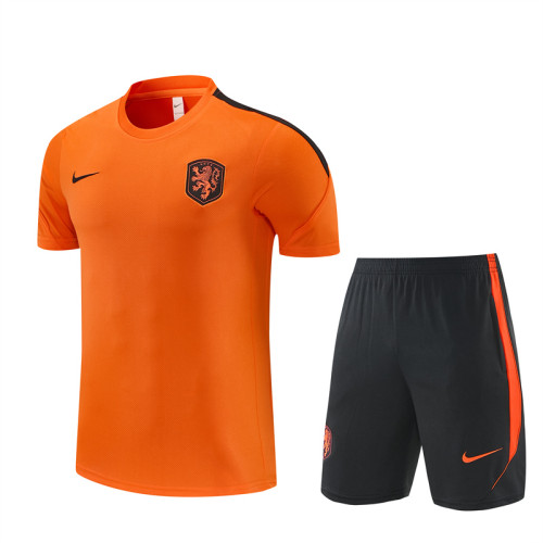 26/27 Netherlands kids short -sleeved training suit orange