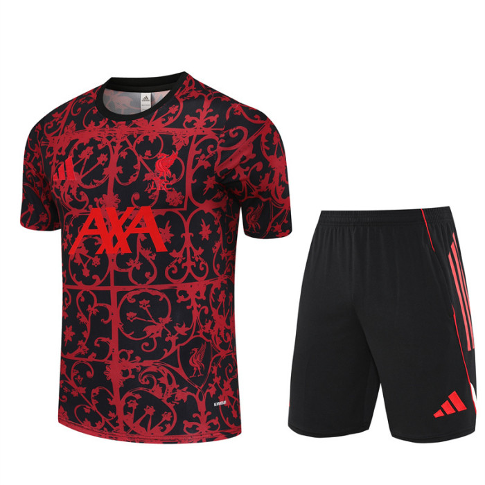 25/26 Liverpool Short sleeve training suit black red
