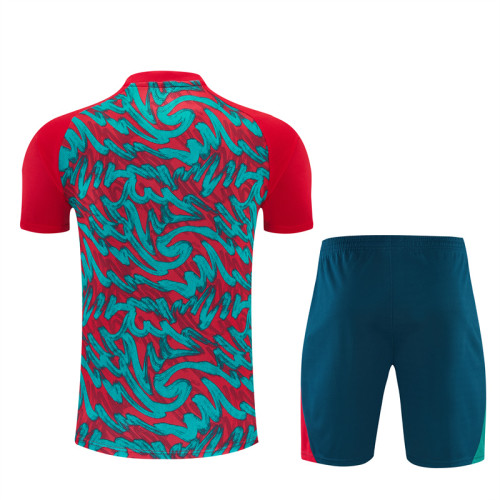 26/27 Portugal kids short -sleeved training suit red green
