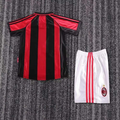 Retro 98/99 AC Milan home kids kit