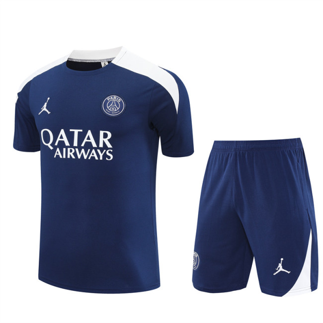 25/26 PSG Jordan short sleeved Adult training suit royal blue