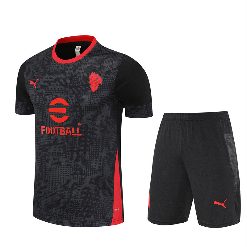 25/26 AC Milan Short sleeve kids training suit black