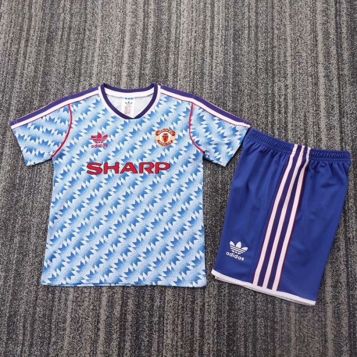 Retro 90/92 Manchester United Away kids kit