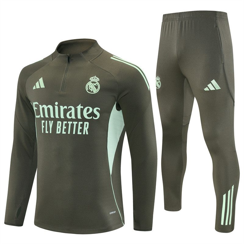 25/26 Real Madrid Kids training suit dark green
