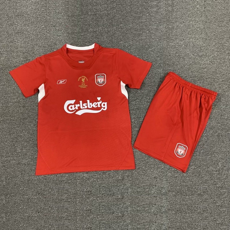 Retro 2005 Liverpool home kids kit champion