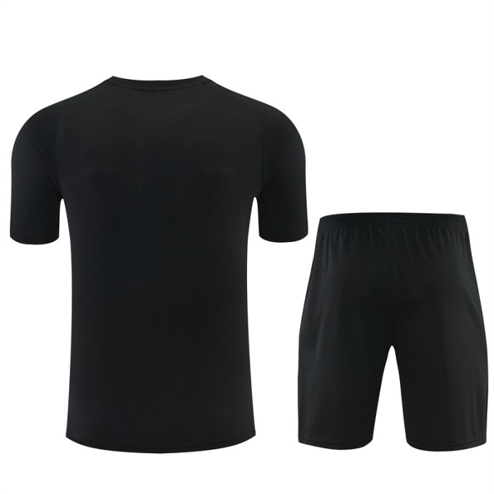26/27 Atletico Madrid kids short -sleeved training suit black