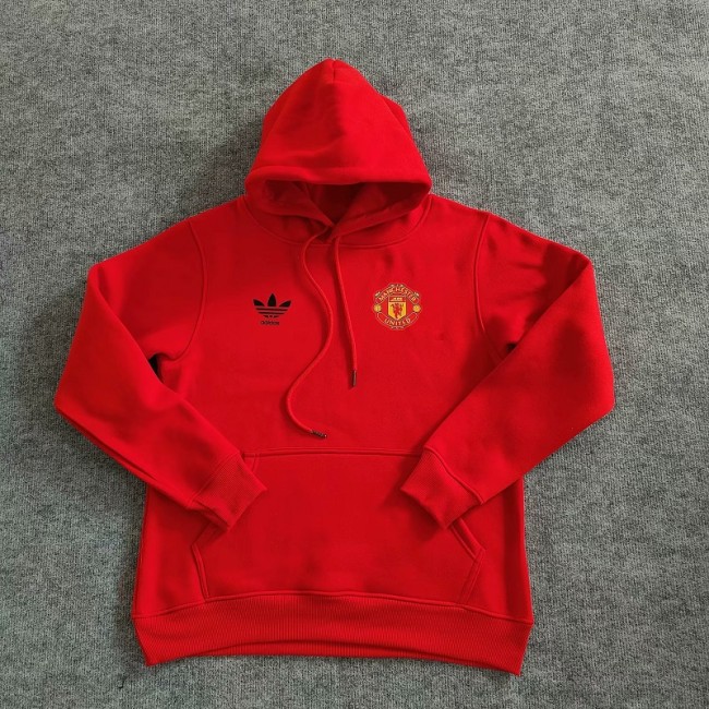 Retro Manchester United plush hoodie