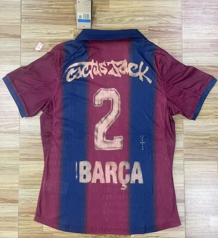 Retro 00/01 Barcelona x Travis Scott football Jersey