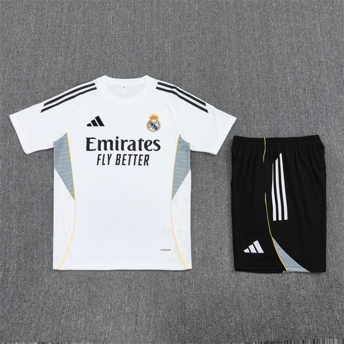 25/26 Real Madrid Short sleeve Adult training suit white