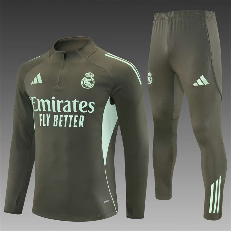 25/26 Real Madrid Adult training suit dark green