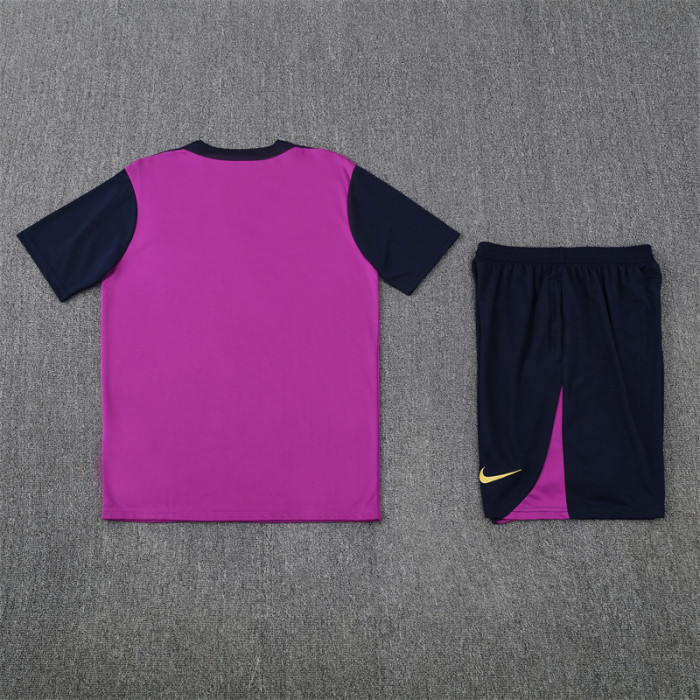 2526 Barcelona Short sleeve Adult training suit Light purple