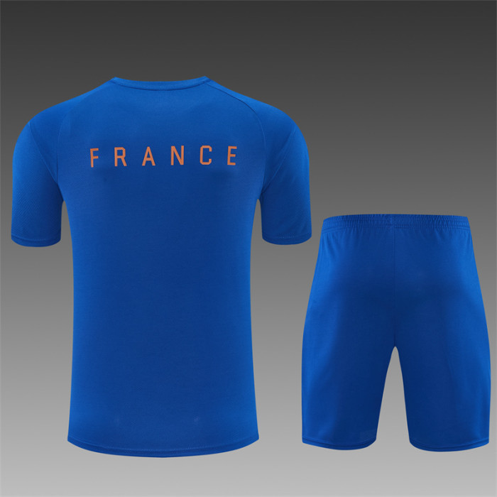 26/27 France short sleeved training  Adult suit royal blue
