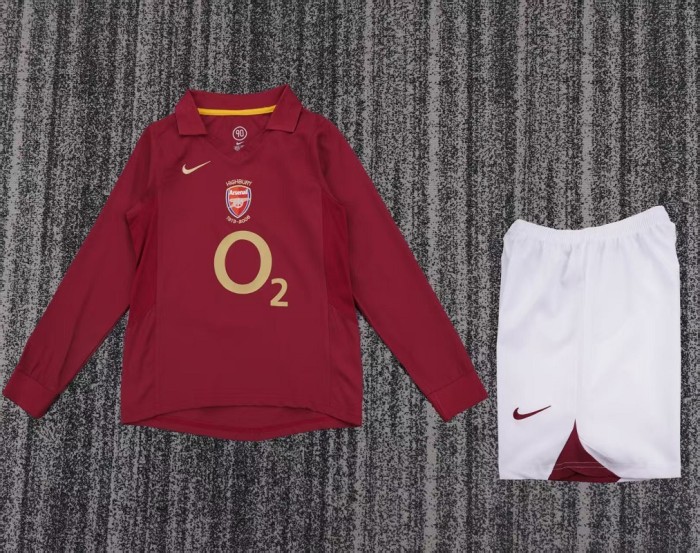 Retro 05/06 Arsenal home kids kit long sleeves