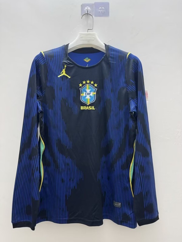 2026 Brazil Away football jersey long sleeves