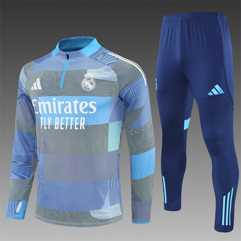 25/26 Real Madrid Kids training suit Grey blue