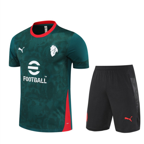 25/26 AC Milan Short sleeve kids training suit green