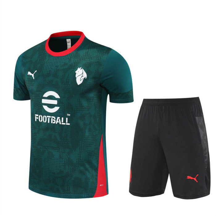 25/26 AC Milan Short sleeve kids training suit green