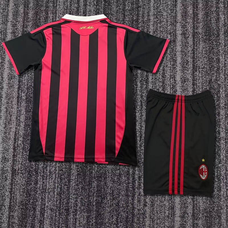 Retro 09/10 AC Milan home kids kit