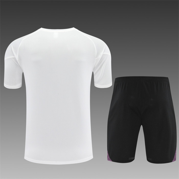 25/26 Manchester United Short sleeve  Adult training suit white