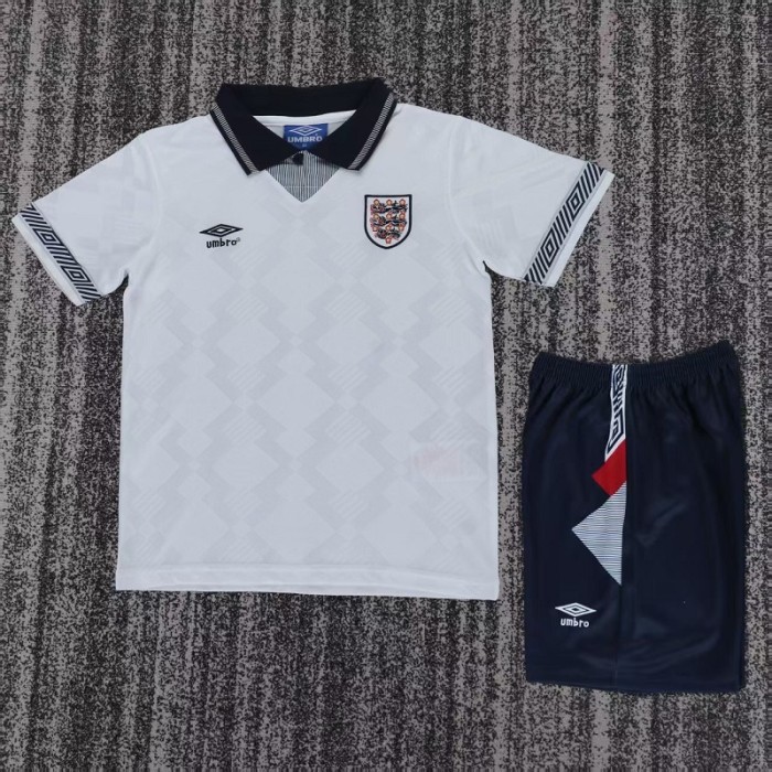 Retro 1990 England home kids kit
