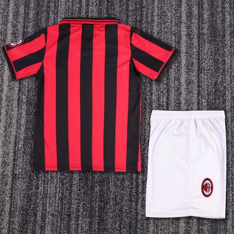 Retro 96/97 AC Milan home kids kit