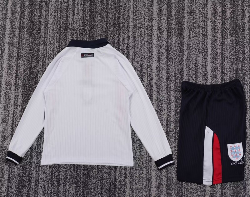 Retro 98 England home kids kit long sleeves
