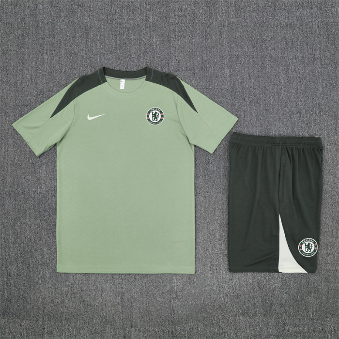 25/26 Chelsea short sleeved Adult training suit light green