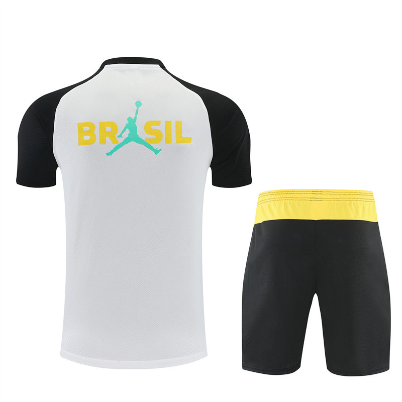 26/27 Brazil Short sleeve kids training suit white