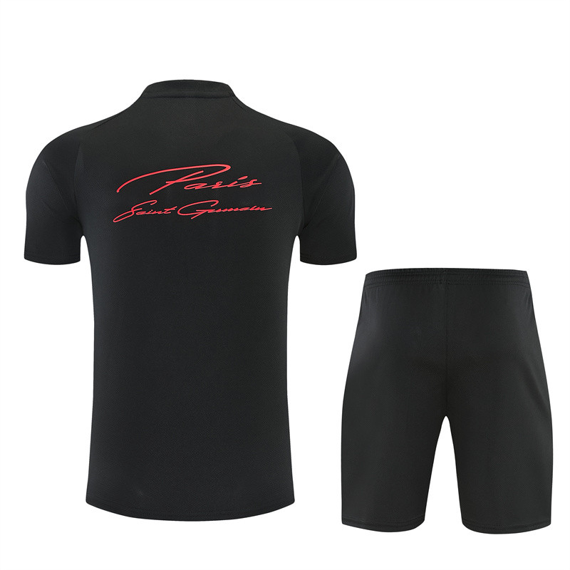 26/27 PSG kids short sleeved training suit black