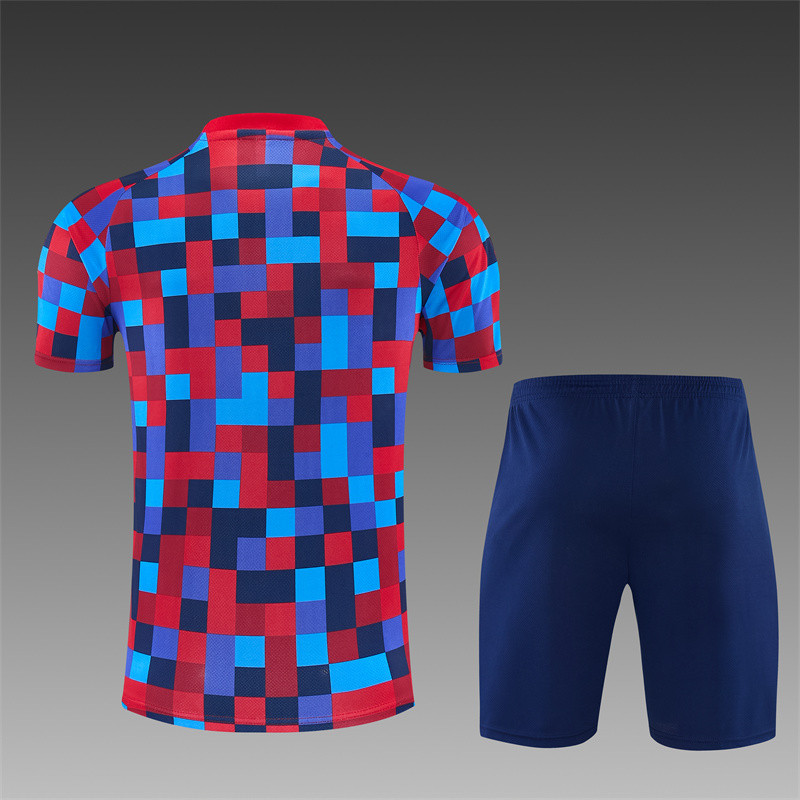 26/27 Barcelona Short sleeve Adult training suit red blue