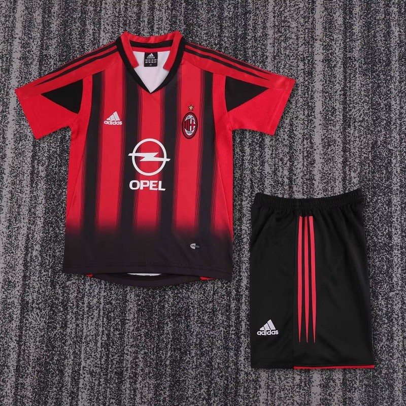 Retro 04/05 AC Milan home kids kit
