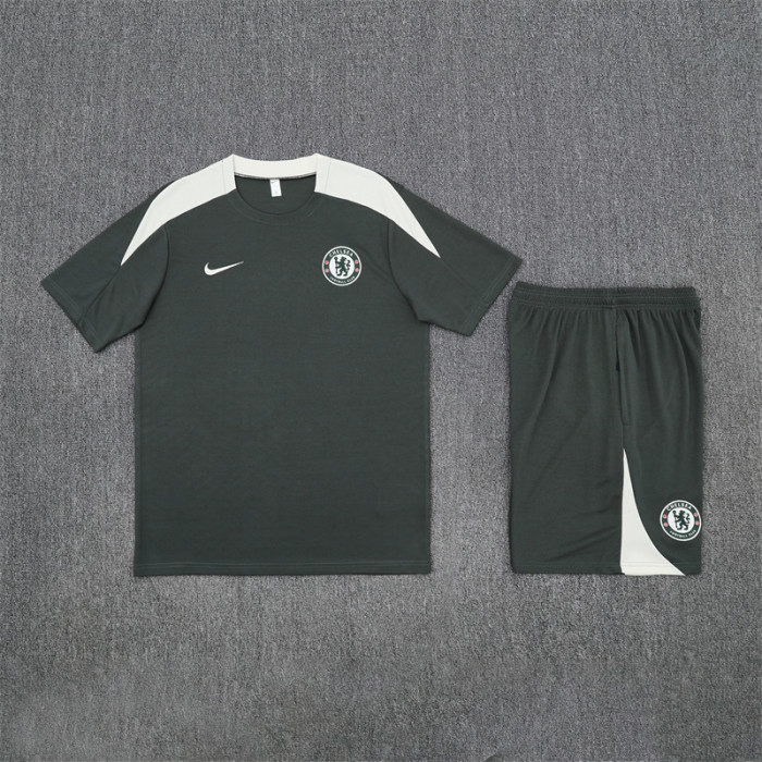 25/26 Chelsea short sleeved Adult training suit Deep Green