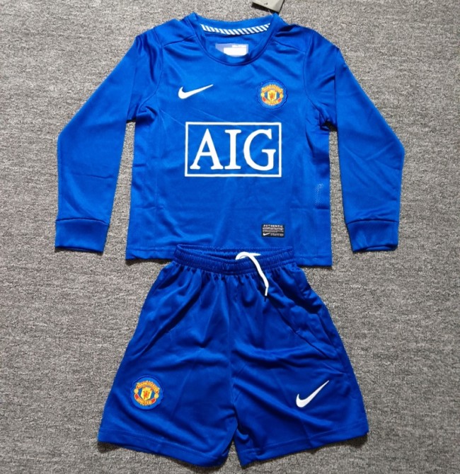 Retro 07/08 Manchester United third kids kit long sleeves