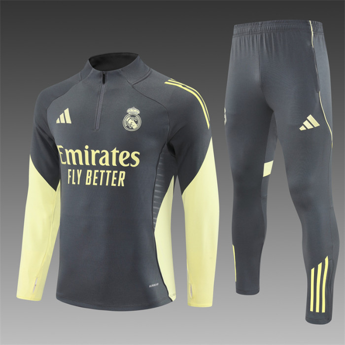 25/26 Real Madrid Kids training suit Yellow gray