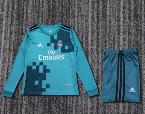 Retro 17/18 Real Madrid third kids kit long sleeves