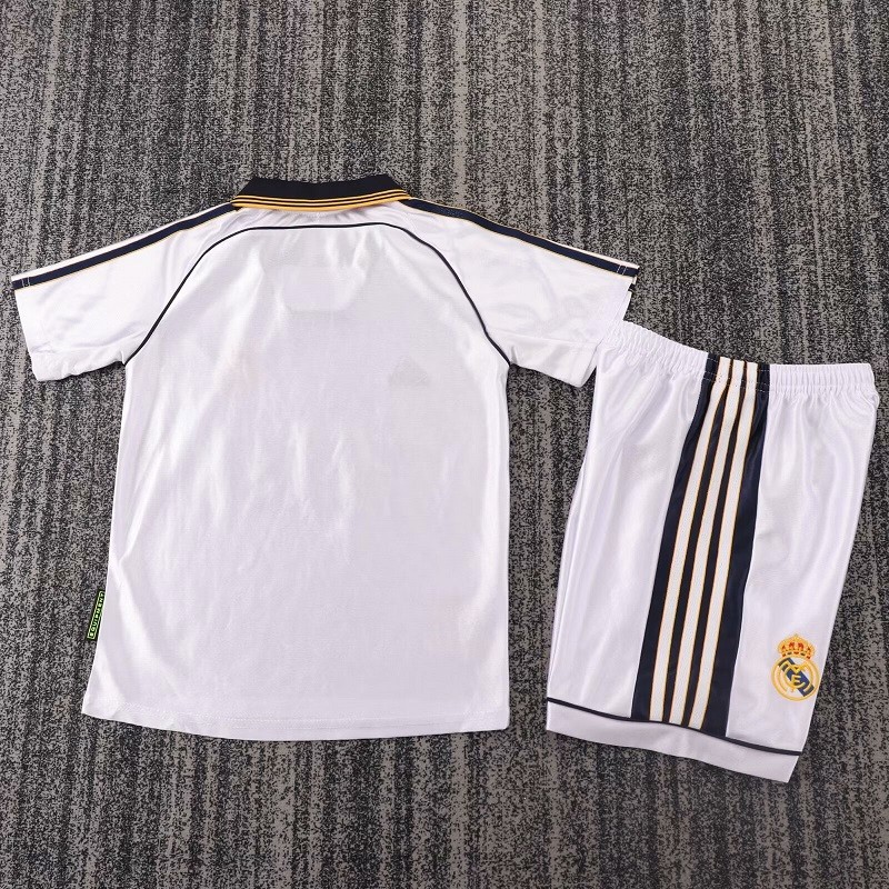 Retro 98/00 Real Madrid home kids kit
