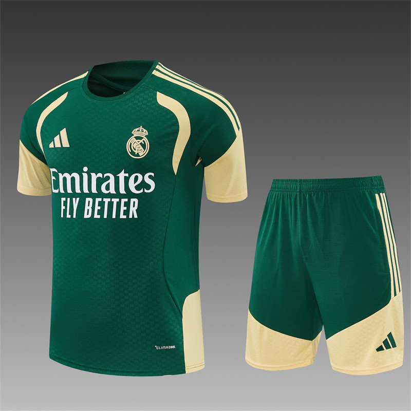 26/27 Real Madrid Short sleeve Adult training suit green