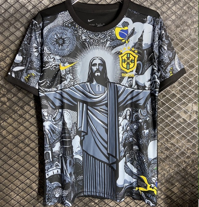 24/25 Brazil Jesus black football jersey