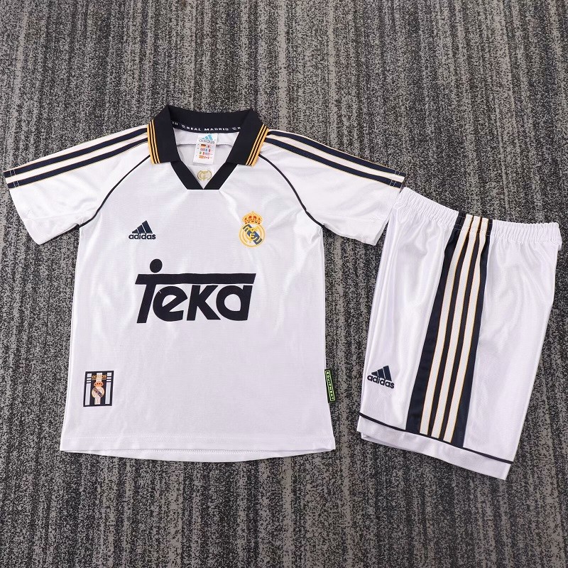 Retro 98/00 Real Madrid home kids kit