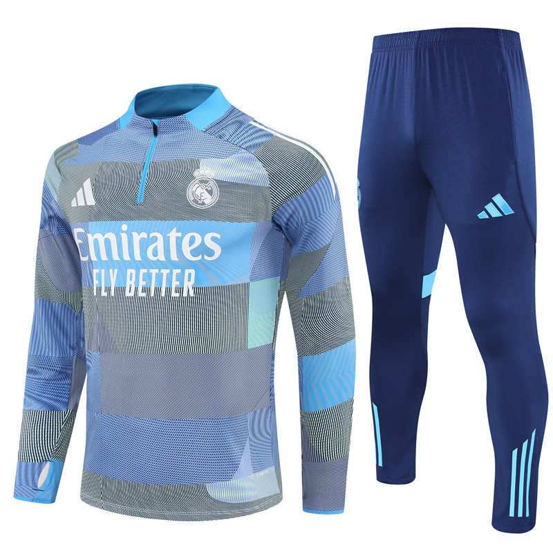 25/26 Real Madrid Adult training suit Grey blue