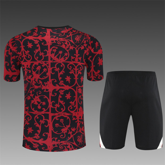 25/26 Liverpool kids Short sleeve training suit black red