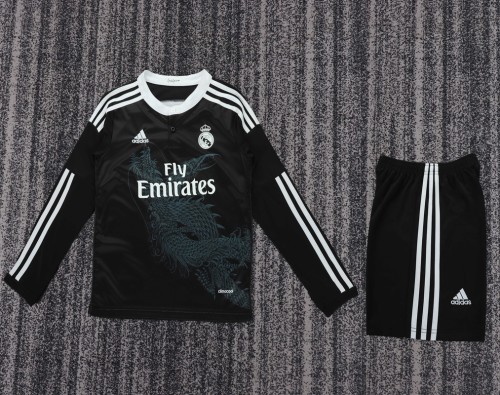 Retro 14/15 Real Madrid Away kids kit long sleeves