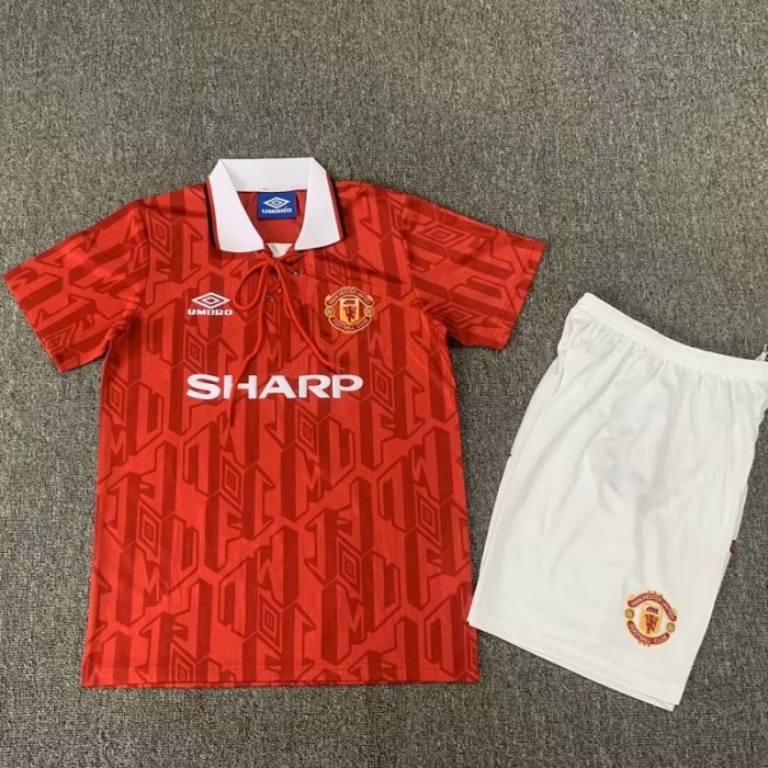 Retro 92/94 Manchester United home kids kit