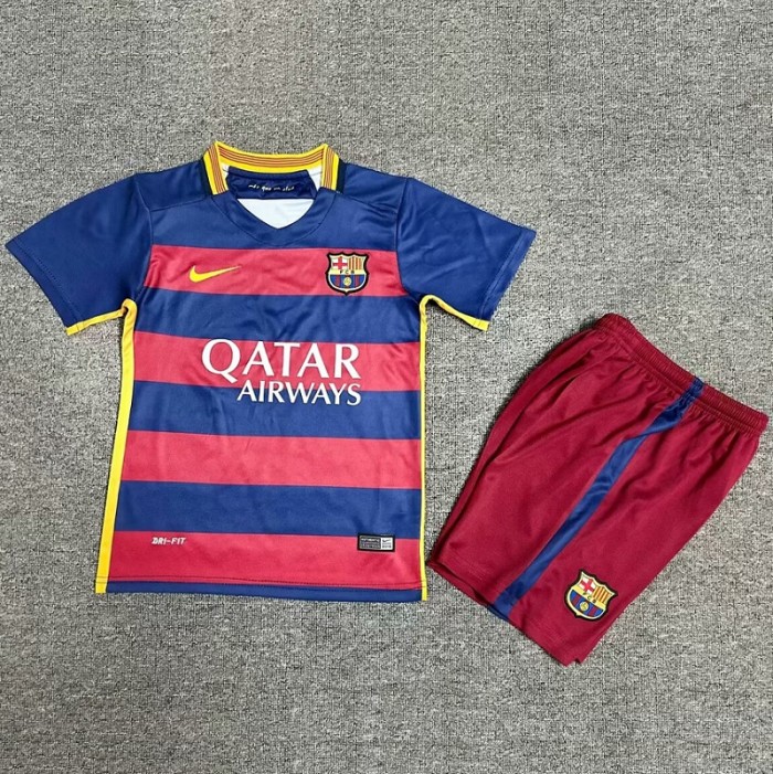 Retro 15/16 Barcelona home kids kit
