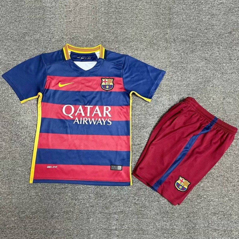 Retro 15/16 Barcelona home kids kit