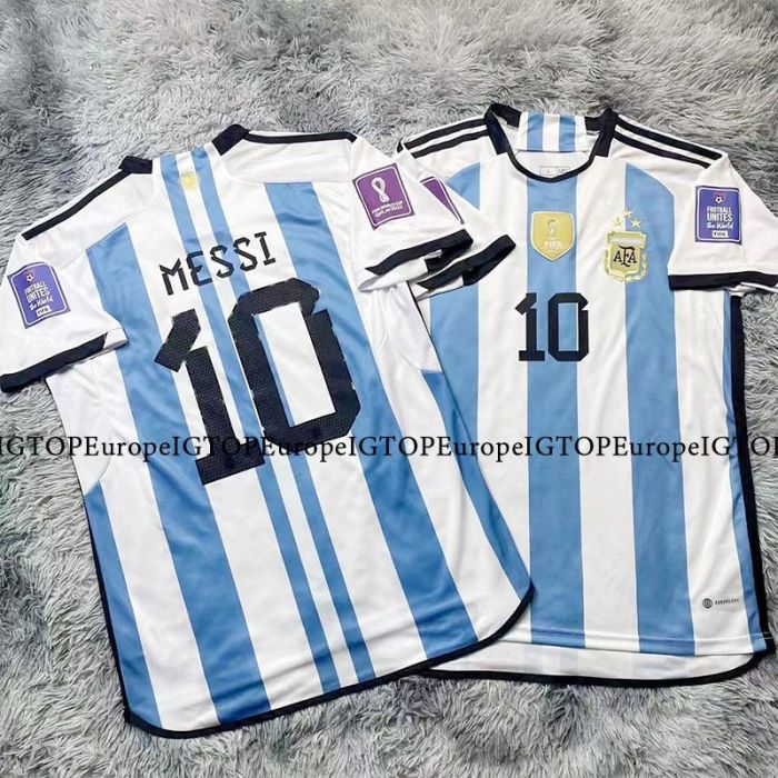 Messi Argentina world cup champion jersey with patch