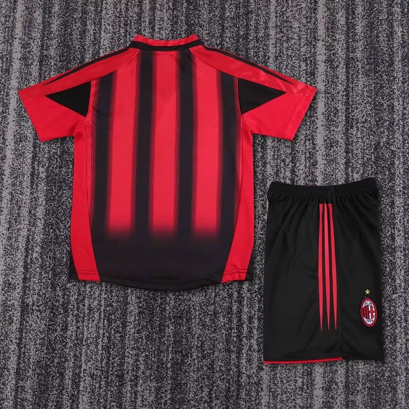 Retro 04/05 AC Milan home kids kit