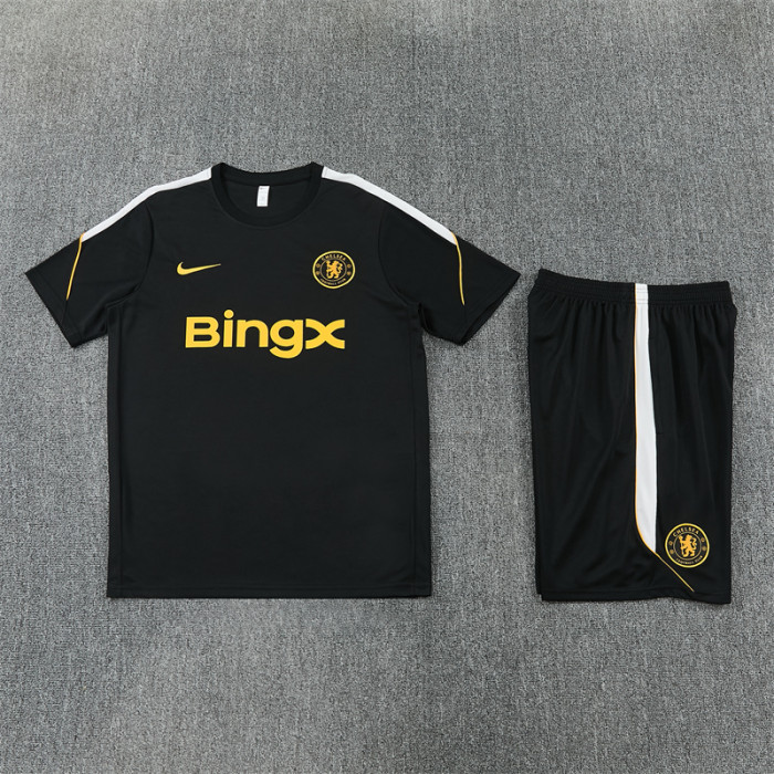 26/27 Chelsea short sleeved Kids training suit black