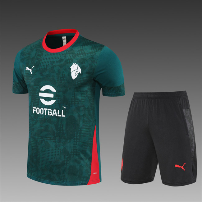 25/26 AC Milan Short sleeve Adult training suit green