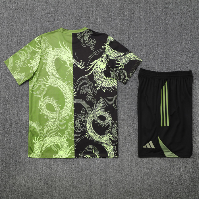 25/26 Real Madrid Short sleeve Adult training suit green black
